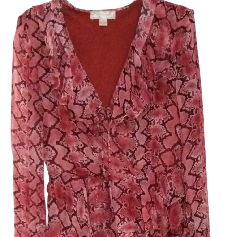 Band of Gypsies Red Snake Print Blouse